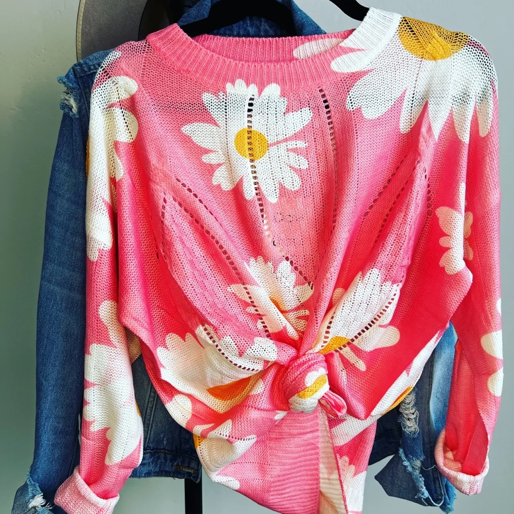 Mommy & Me Pink Daisy Pullover